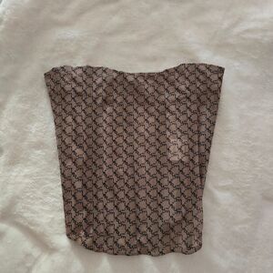 Miaou Brown Black Logo Print Corset Top | Streetwear Bustier